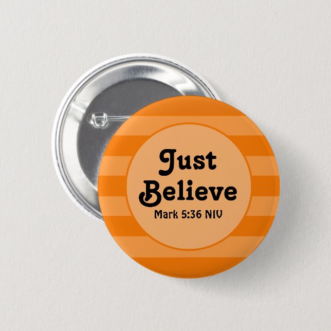 Niedlich Orange Glaube Bibel Verse Hoffnung und Gl Button (Vorne & Hinten)