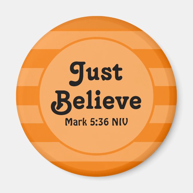 Niedlich Orange Glaube Bibel Verse Hoffnung und Gl Magnet (Vorne)