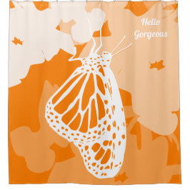 Niedlich Orange Hello Gorgeous Monarch Butterfly Duschvorhang