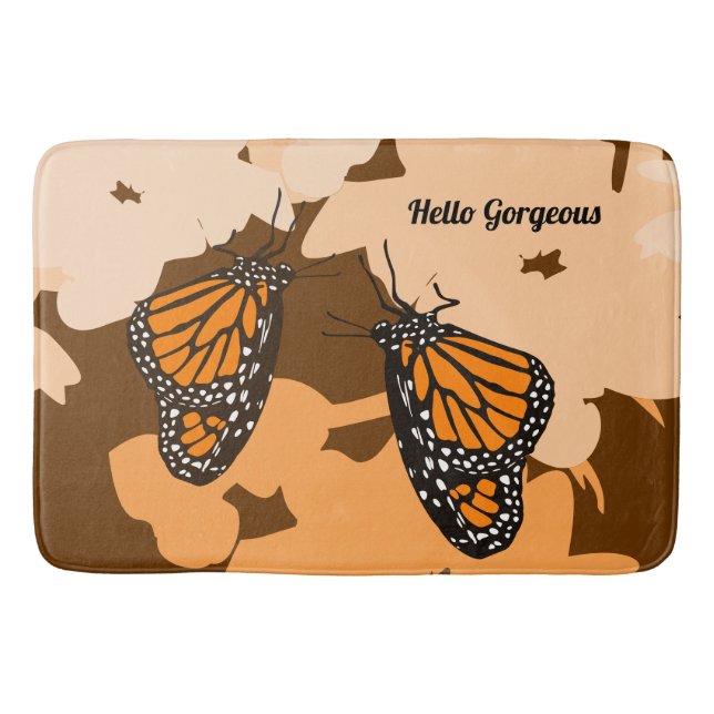 Niedlich Orange Hello Gorgeous Monarch Butterfly P Badematte (Vorderseite)