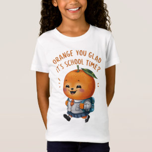 Niedlich orange in Uniform, zurück in die Schule T-Shirt