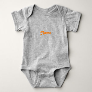 Niedlich orange individuelle Name Text monogramm m Baby Strampler