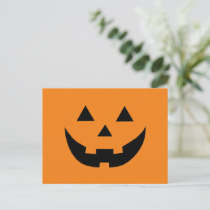 Niedlich-orange-Kürbislaterne lustiges Halloween Feiertagspostkarte