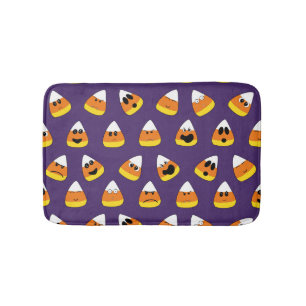 Niedlich Orange Lila Halloween Emoji Candy Corn Badematte