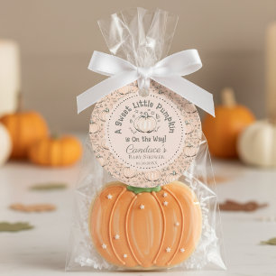 Niedlich Orange Little Pumpkin Fall Baby Dusche Geschenkanhänger