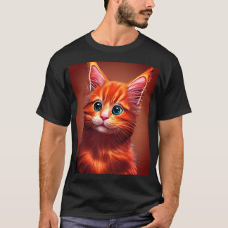 Niedlich Orange Maine Coon Kitten Art T - Shirt
