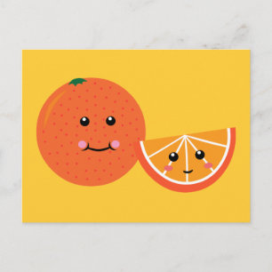 Niedlich Orange Postkarte