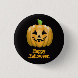 Niedlich Orange Pumpkin Halloween Graphic Button