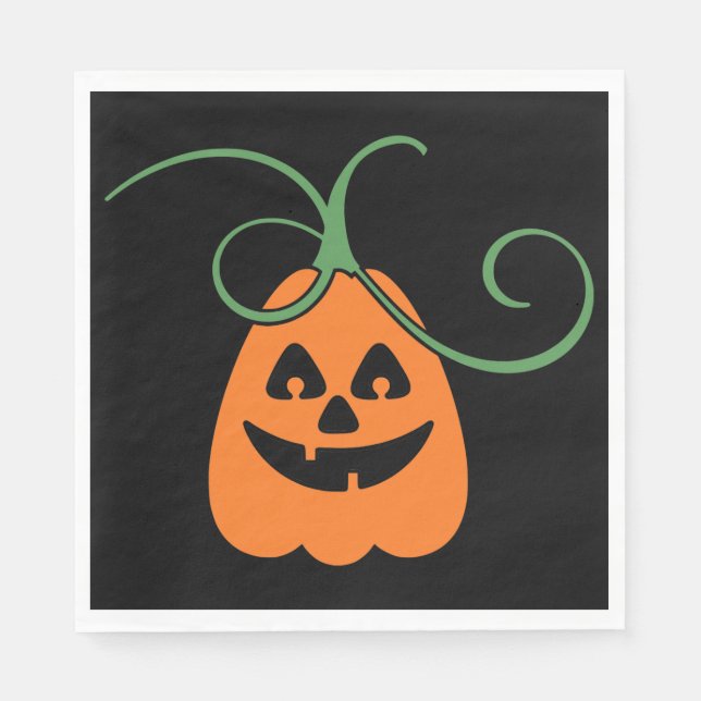 Niedlich Orange Pumpkin, Halloween Serviette (Vorderseite)