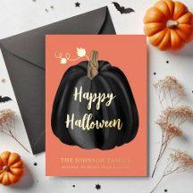 Niedlich Orange Pumpkin Happy Halloween Gold