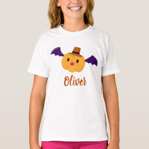 Niedlich Orange Pumpkin Individuelle Name Hallowee T-Shirt
