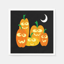 Niedlich Orange Pumpkins Cartoon Art Halloween-Par Serviette