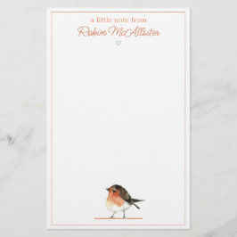 Niedlich Orange Robin - Einfaches Elegant Briefpapier