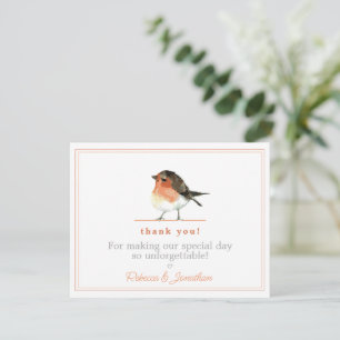 Niedlich Orange Robin Simple Elegant Wedding Viele Mitteilungskarte