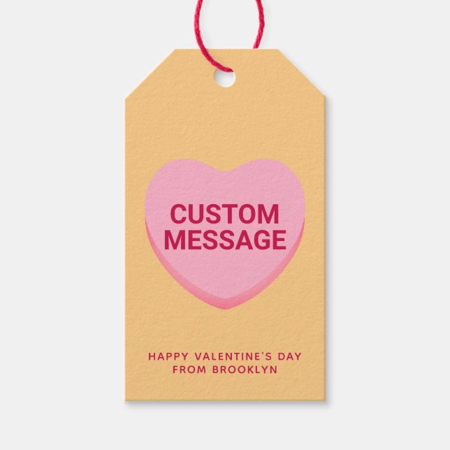 Niedlich orange-rosa Konversation Geschenkanhänger (Vorderseite)