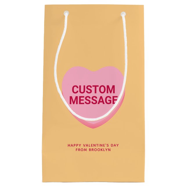 Niedlich orange-rosa Konversation Kleine Geschenktüte (Vorderseite)