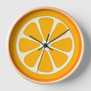 Niedlich Orange Slice Einfache Minimalistische Küc Uhr