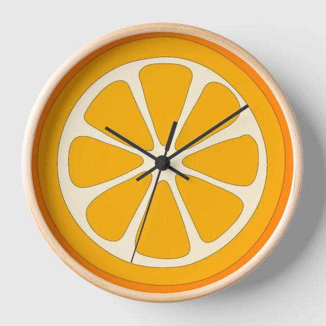 Niedlich Orange Slice Einfache Minimalistische Küc Uhr (Vorderseite)