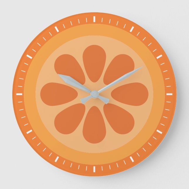 Niedlich Orange Slice Große Wanduhr (Vorderseite)