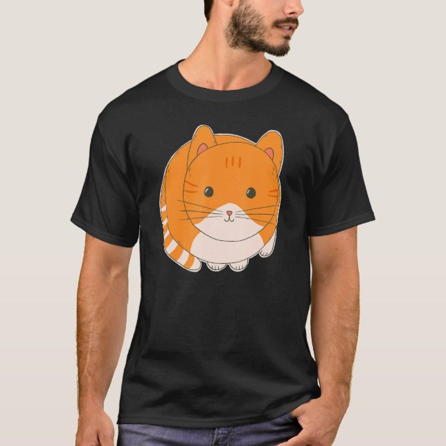 Niedlich Orange Tabby Cat Art T-Shirt (Vorderseite)