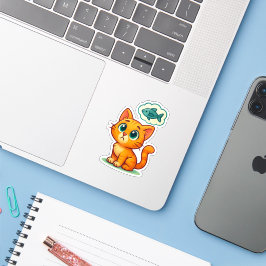 Niedlich Orange Tabby Kitten Die Sticker