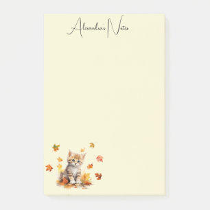 Niedlich Orange Tabby Kitten in Herbstlauben Post-it Klebezettel