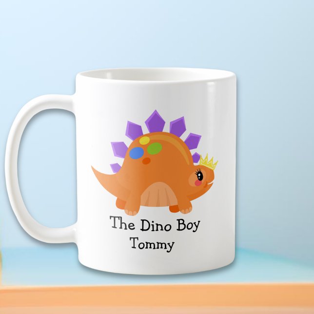Niedlich Orange The Dino Boy Kids' Kaffeetasse (Von Creator hochgeladen)