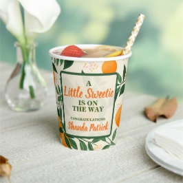 Niedlich Orange Theme Baby Dusche Pappbecher