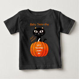 Niedlich Orange und Black Cat Pumpkin Mein 1. Hall Baby T-shirt