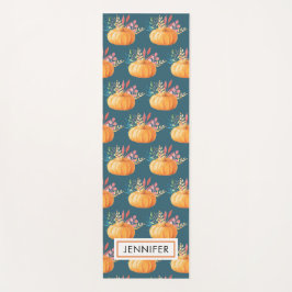 Niedlich Orange Watercolor Pumpkin Pattern Yogamatte