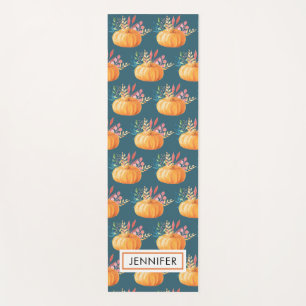 Niedlich Orange Watercolor Pumpkin Pattern Yogamatte