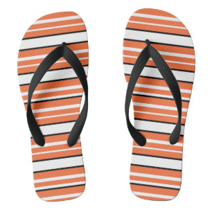 Niedlich-orange-weiße Streifen Flip Flops
