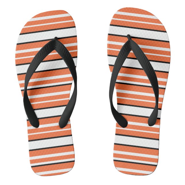 Niedlich-orange-weiße Streifen Flip Flops (Fußbett)