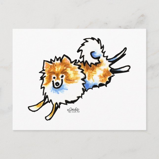 Niedlich Orange White Spitz Postkarte (Vorderseite)