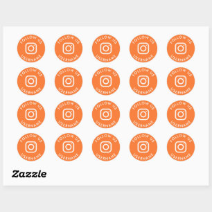 niedlich-orangefarbene Sonderinstagramm für sozial Runder Aufkleber