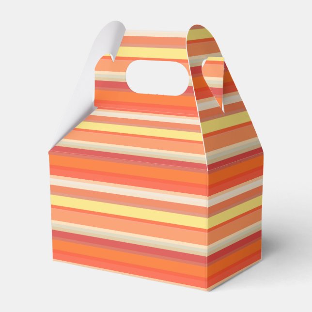 Niedlich orangefarbene Streifen Geschenkschachtel (Vorderseite)