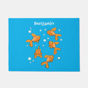 Niedlich orangefarbener Goldfisch auf der Abbildun Fußmatte