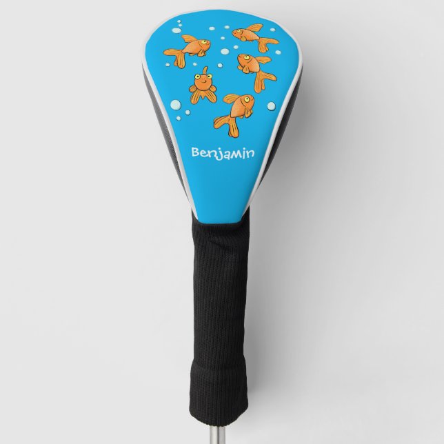 Niedlich orangefarbener Goldfisch auf der Abbildun Golf Headcover (Vorderseite)