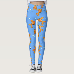 Niedlich orangefarbener Goldfisch auf der Abbildun Leggings