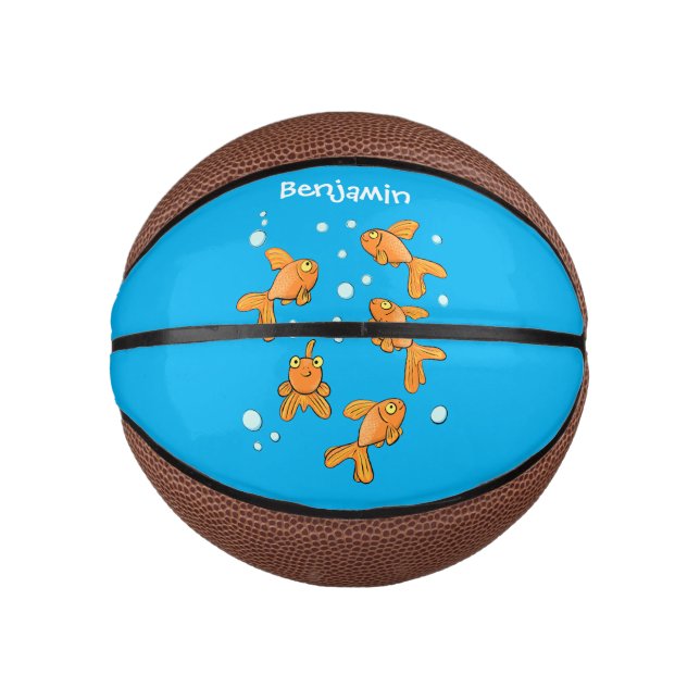 Niedlich orangefarbener Goldfisch auf der Abbildun Mini Basketball (Vorderseite)