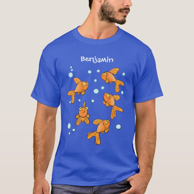 Niedlich orangefarbener Goldfisch auf der Abbildun T-Shirt (Vorderseite)