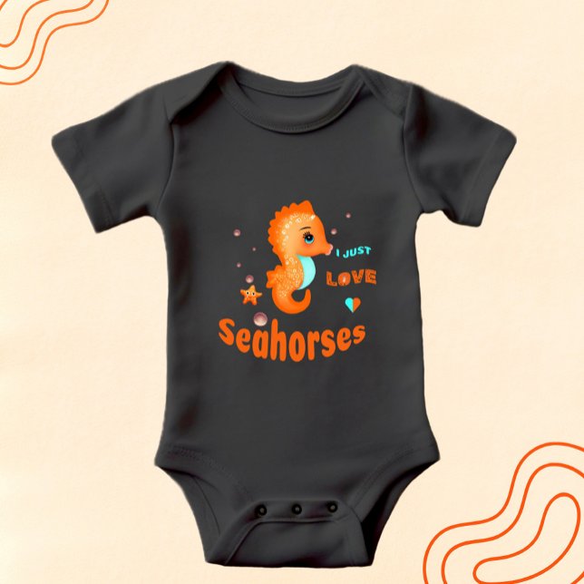 Niedlich-orangefarbenes Seepferd Baby Strampler (Von Creator hochgeladen)