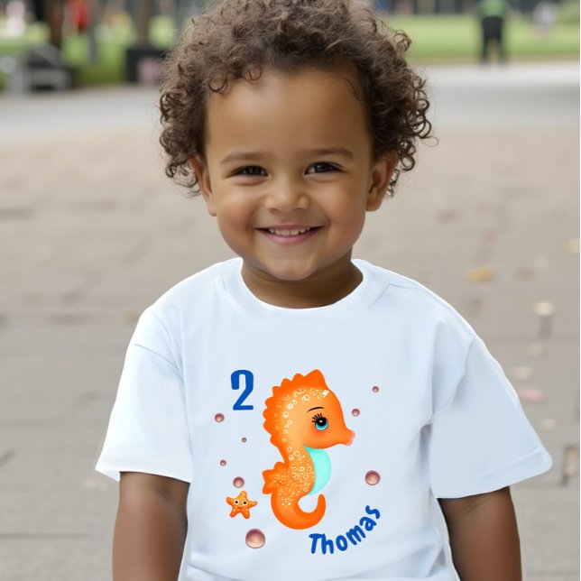 Niedlich-orangefarbenes Seepferd Baby T-shirt (Von Creator hochgeladen)