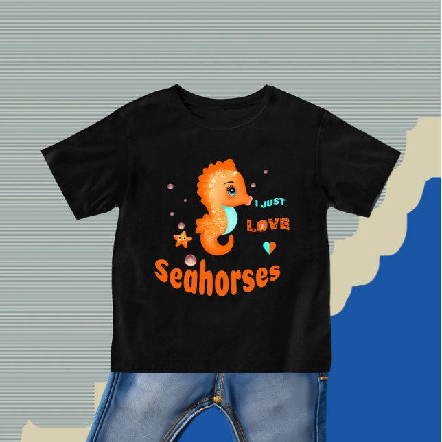Niedlich-orangefarbenes Seepferd Baby T-shirt (Von Creator hochgeladen)