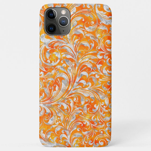 Niedlich orangefarbenes, wirbelfarbenes Design Case-Mate iPhone Hülle (Rückseite)
