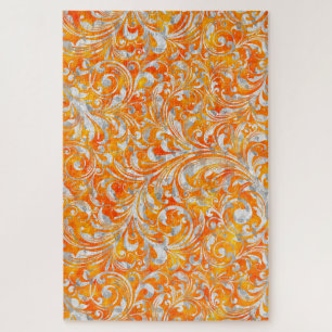 Niedlich orangefarbenes, wirbelfarbenes Design Puzzle