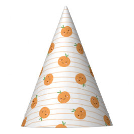 Niedlich Orangen Print - Party Hat Partyhütchen
