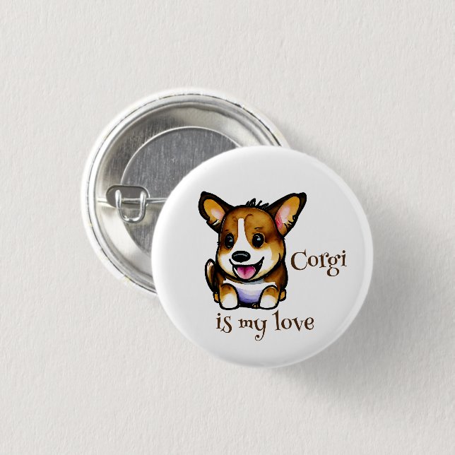 Niedlich Orangenkorgi für eine positive Stimmung Button (Vorne & Hinten)