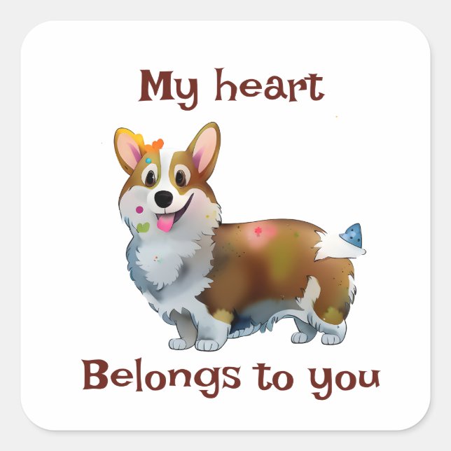 Niedlich Orangenkorgi für eine positive Stimmung Quadratischer Aufkleber (Vorderseite)