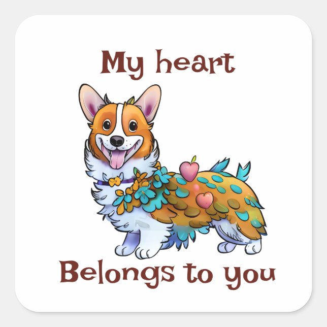 Niedlich Orangenkorgi für eine positive Stimmung Quadratischer Aufkleber (Vorderseite)